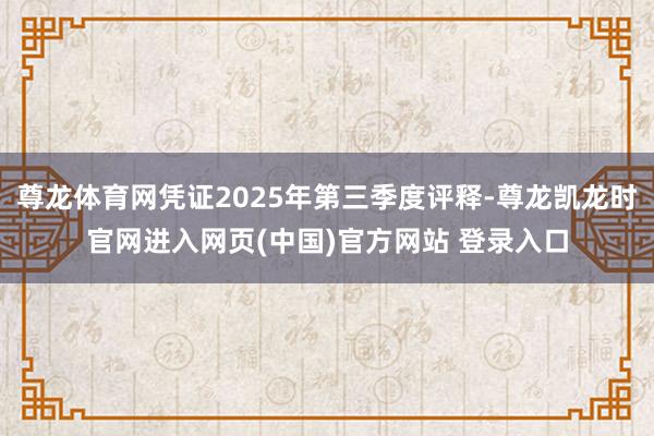 尊龙体育网凭证2025年第三季度评释-尊龙凯龙时官网进入网页(中国)官方网站 登录入口